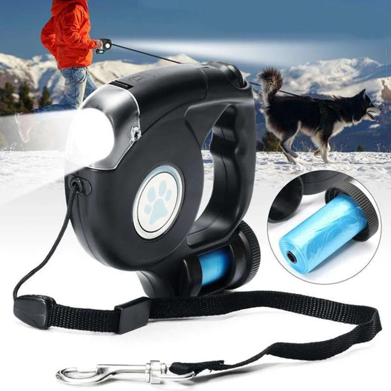 Romero Retractable Leash with LED Flashlight