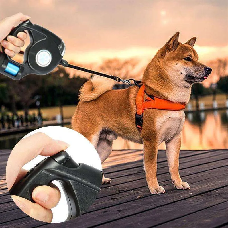 Romero Retractable Leash with LED Flashlight