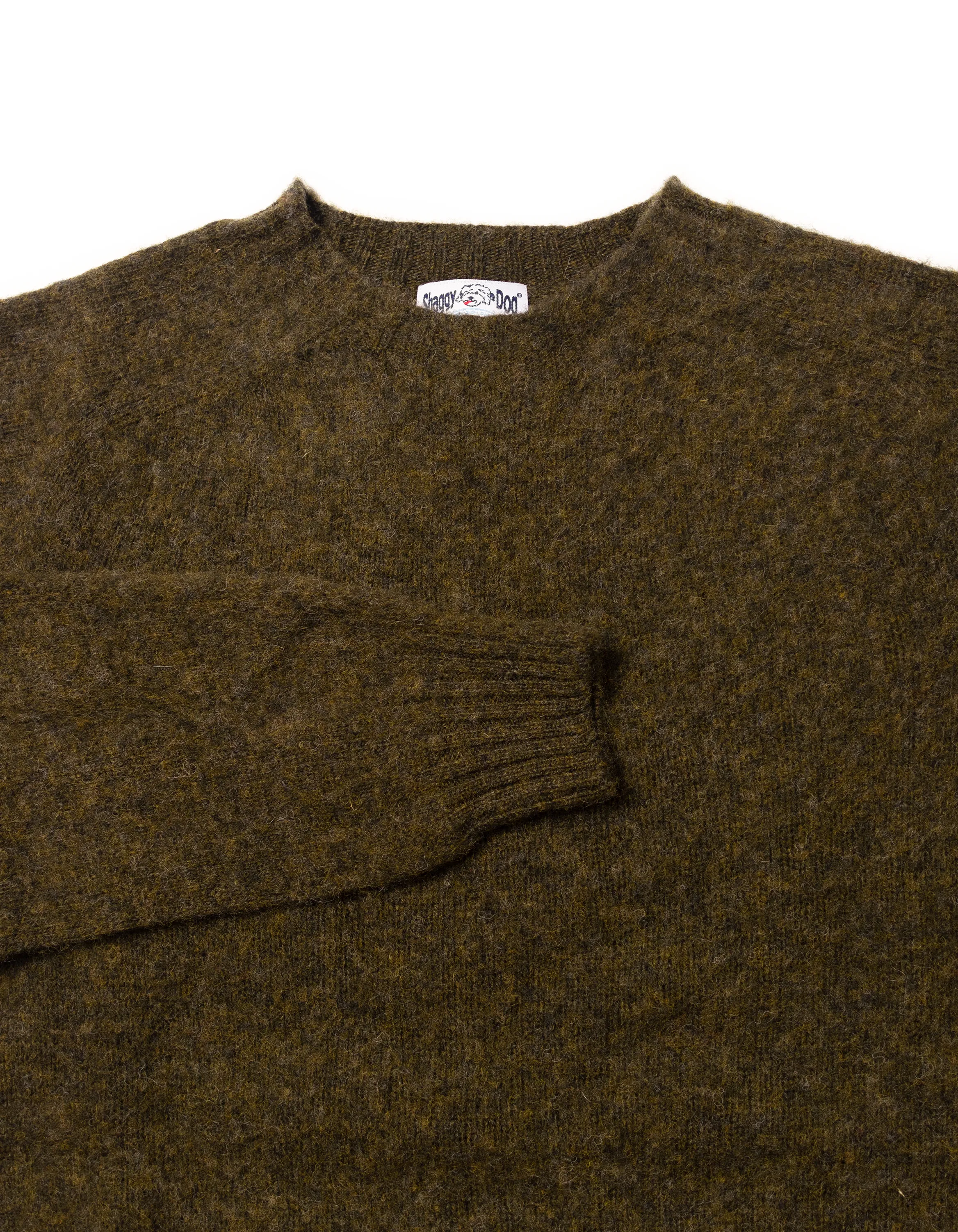 SHAGGY DOG SWEATER DARK OLIVE - TRIM FIT