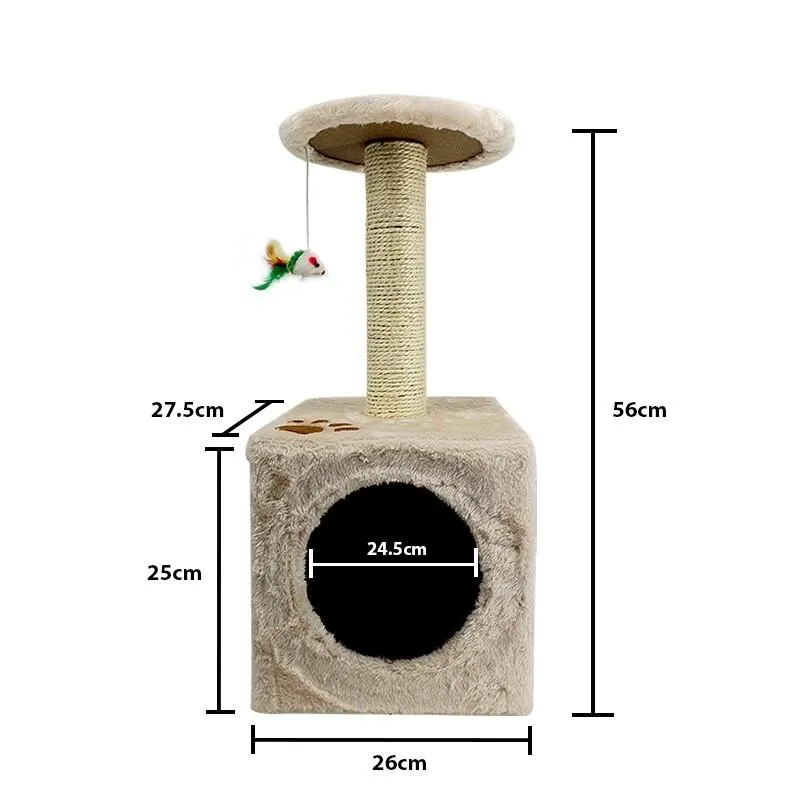 Sin Cheng Paw Printed Cat Scratching Post (Brown)