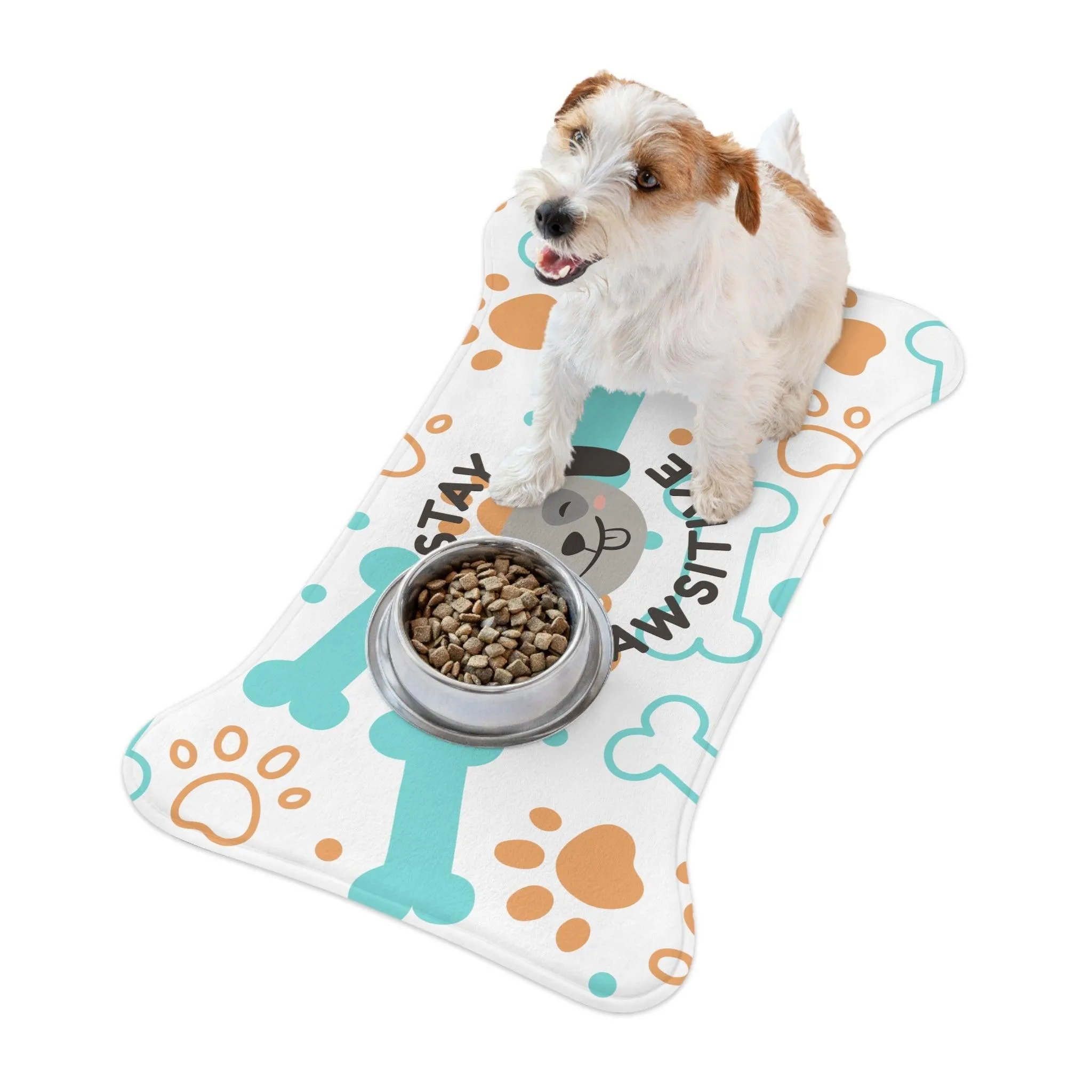 Stay Pawsitive Pet Feeding Mats with Bones & Paw Prints
