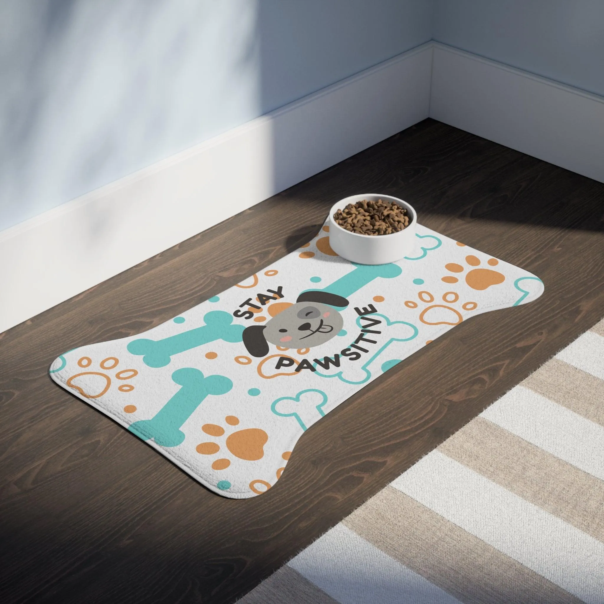 Stay Pawsitive Pet Feeding Mats with Bones & Paw Prints