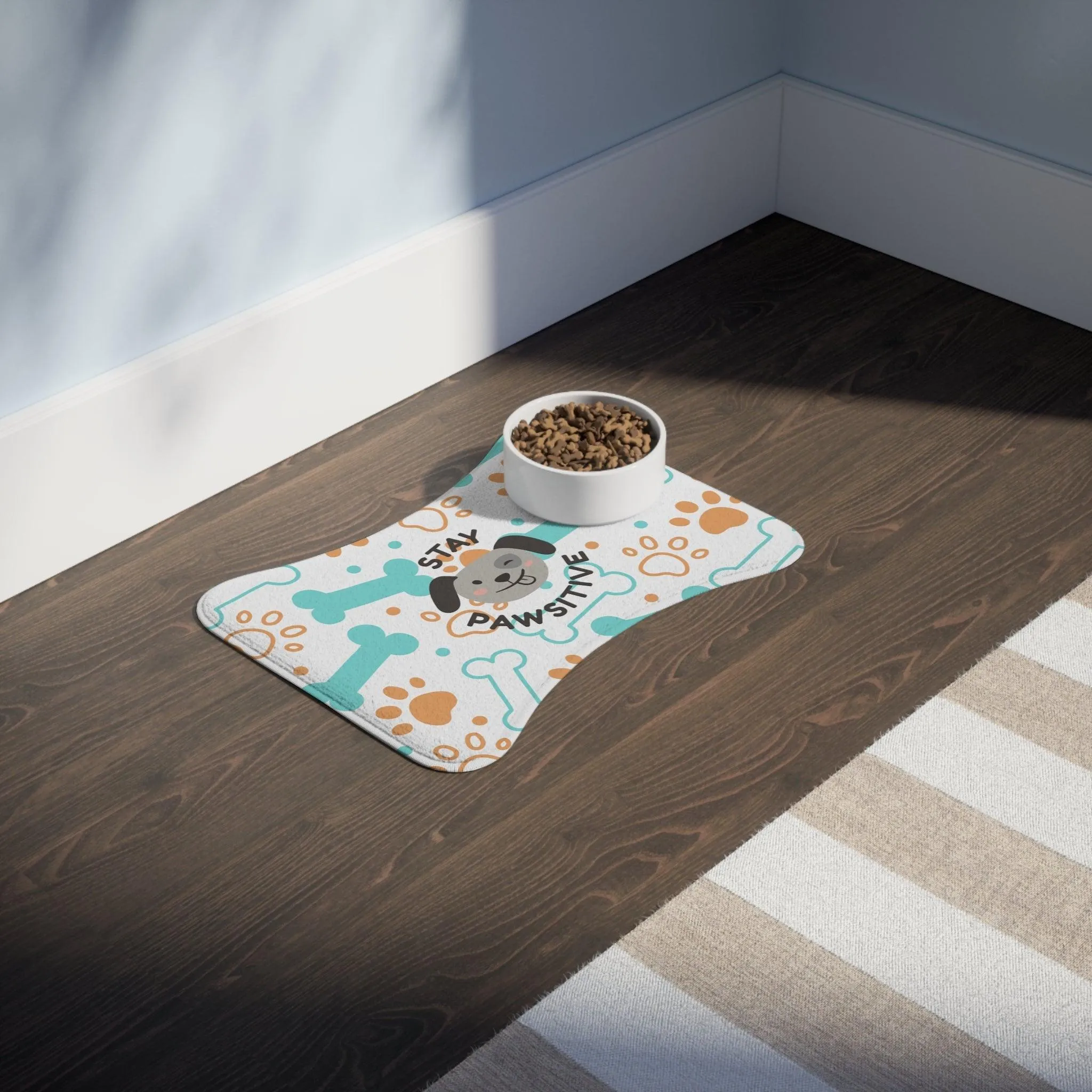 Stay Pawsitive Pet Feeding Mats with Bones & Paw Prints