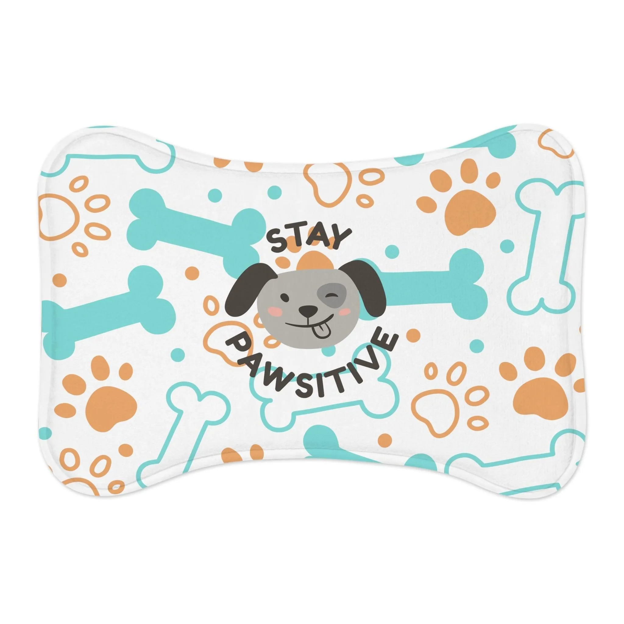 Stay Pawsitive Pet Feeding Mats with Bones & Paw Prints