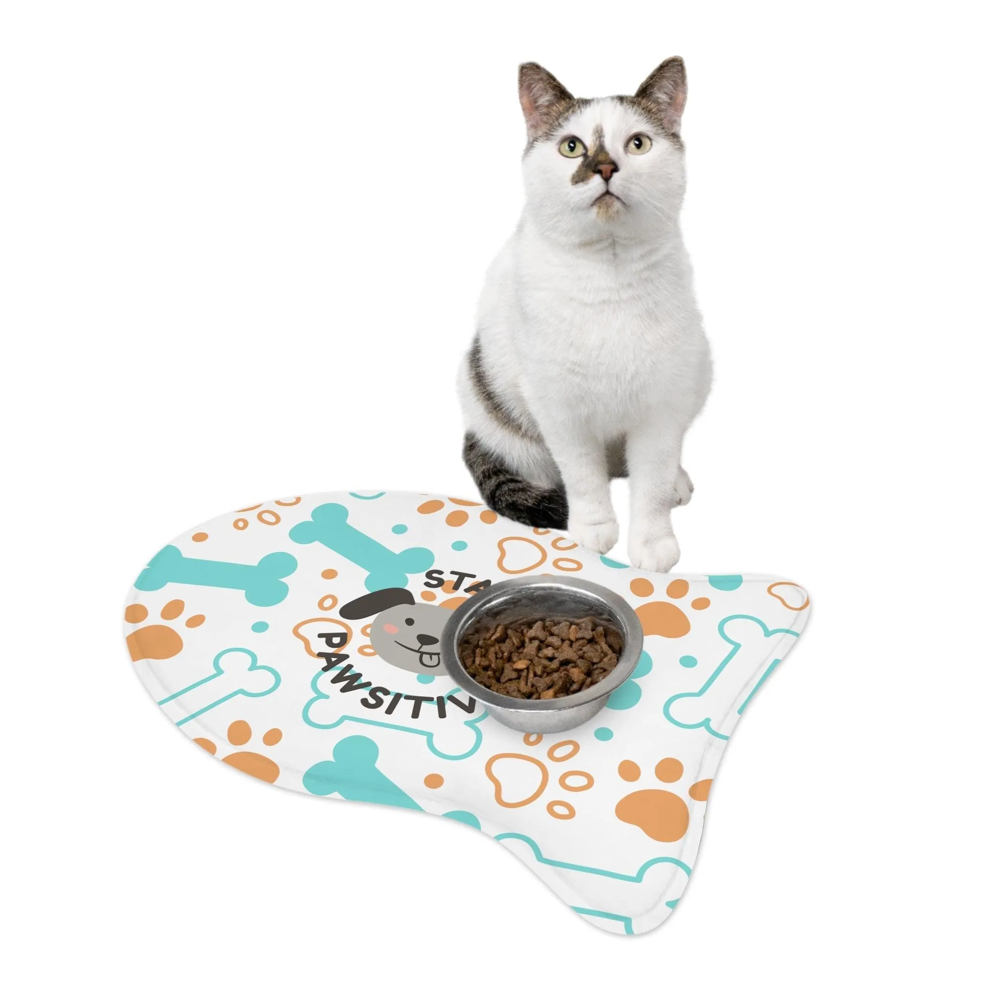 Stay Pawsitive Pet Feeding Mats with Bones & Paw Prints