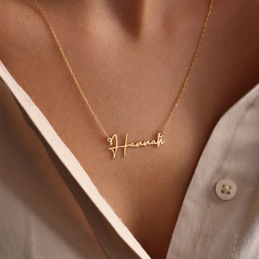 The Hannah Custom Name Necklace - Children to Adult Sizes