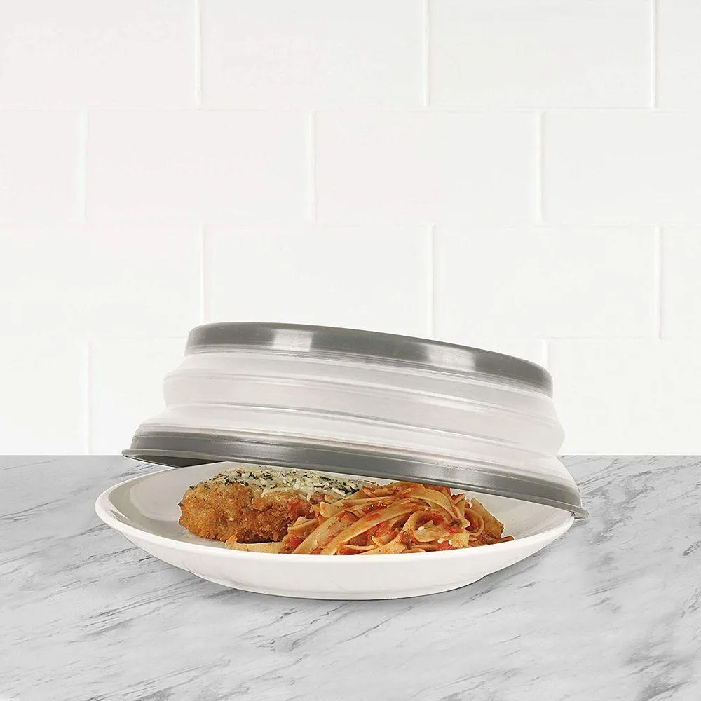 Tovolo Collapsible Microwave Food Cover Charcoal