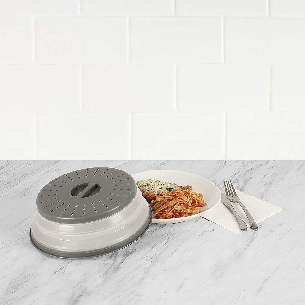 Tovolo Collapsible Microwave Food Cover Charcoal