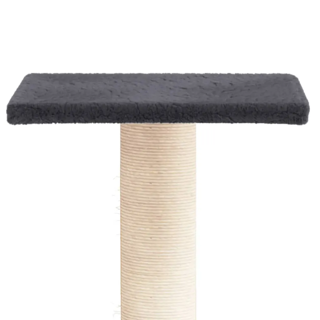 vidaXL Cat Scratching Post with Platform Dark Grey 38 cm