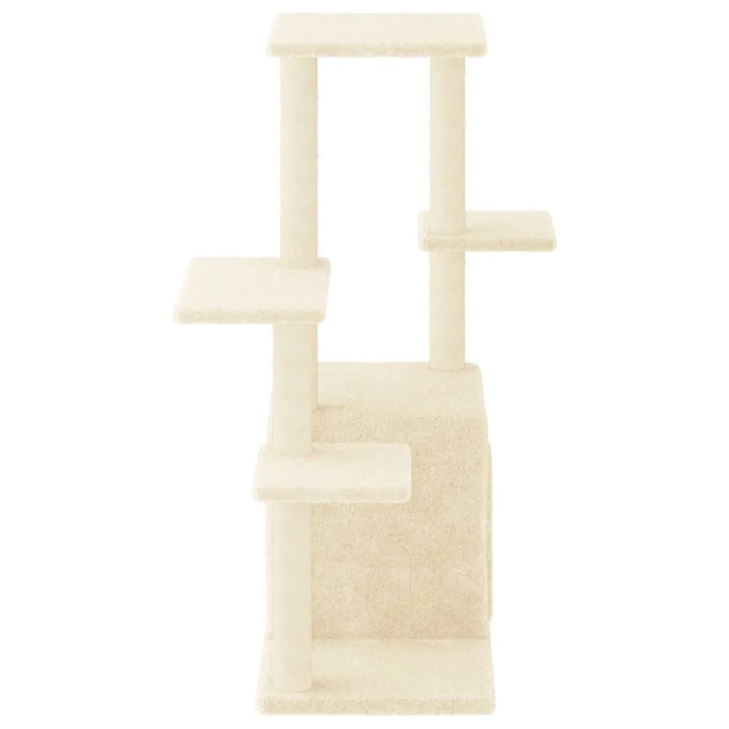 vidaXL Cat Tree with Sisal Scratching Posts Cream 97.5 cm