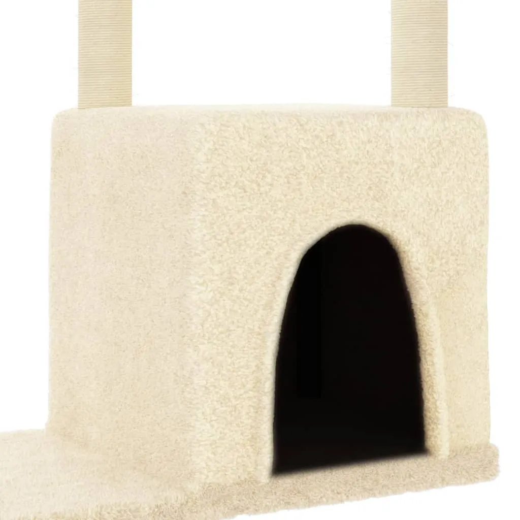 vidaXL Cat Tree with Sisal Scratching Posts Cream 97.5 cm