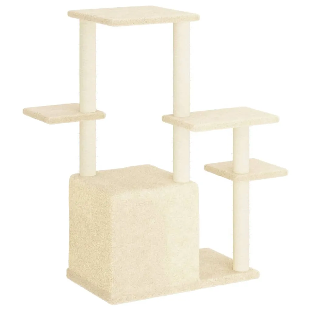 vidaXL Cat Tree with Sisal Scratching Posts Cream 97.5 cm
