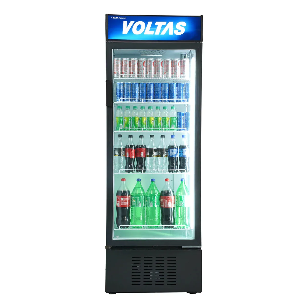 Voltas VC 450 Visi Cooler 450 Litres | Single Door Glass Display Refrigerator | R134a Refrigerant | Energy Efficient | Metallic Grey