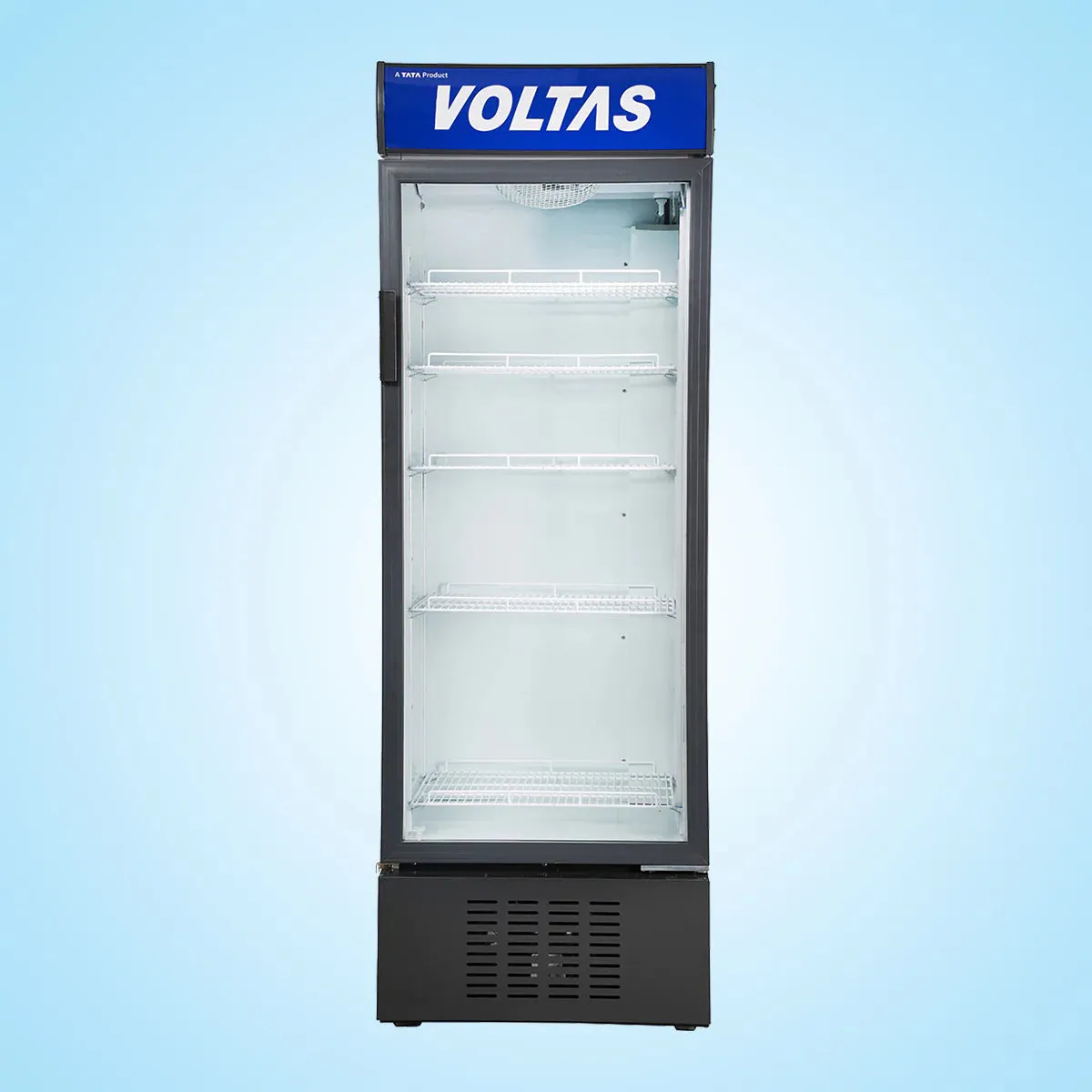 Voltas VC 450 Visi Cooler 450 Litres | Single Door Glass Display Refrigerator | R134a Refrigerant | Energy Efficient | Metallic Grey