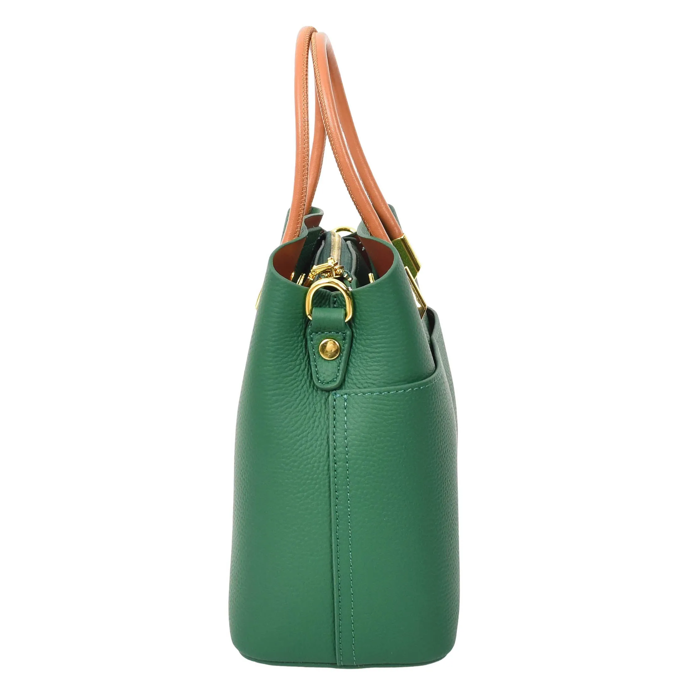 Winnipeg Women Leather Top Handle Shoulder Bag Green