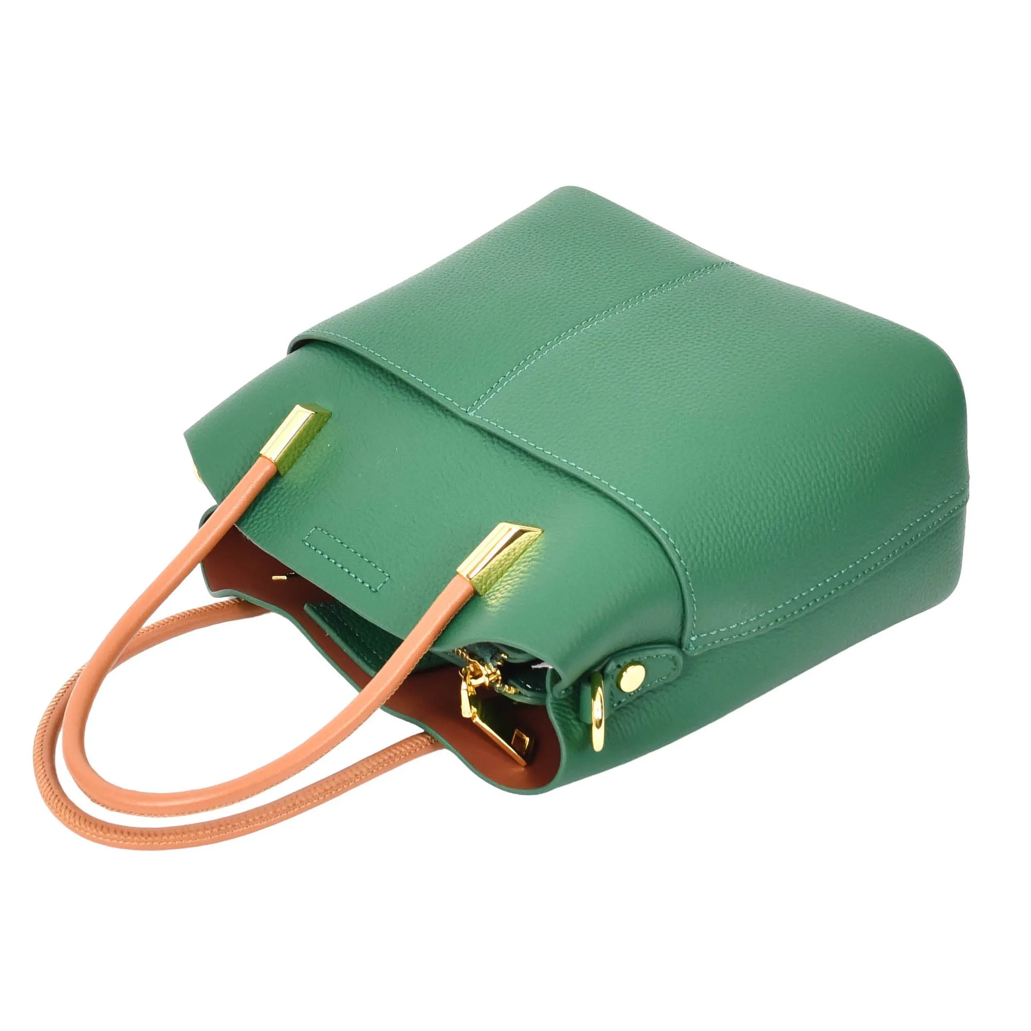 Winnipeg Women Leather Top Handle Shoulder Bag Green