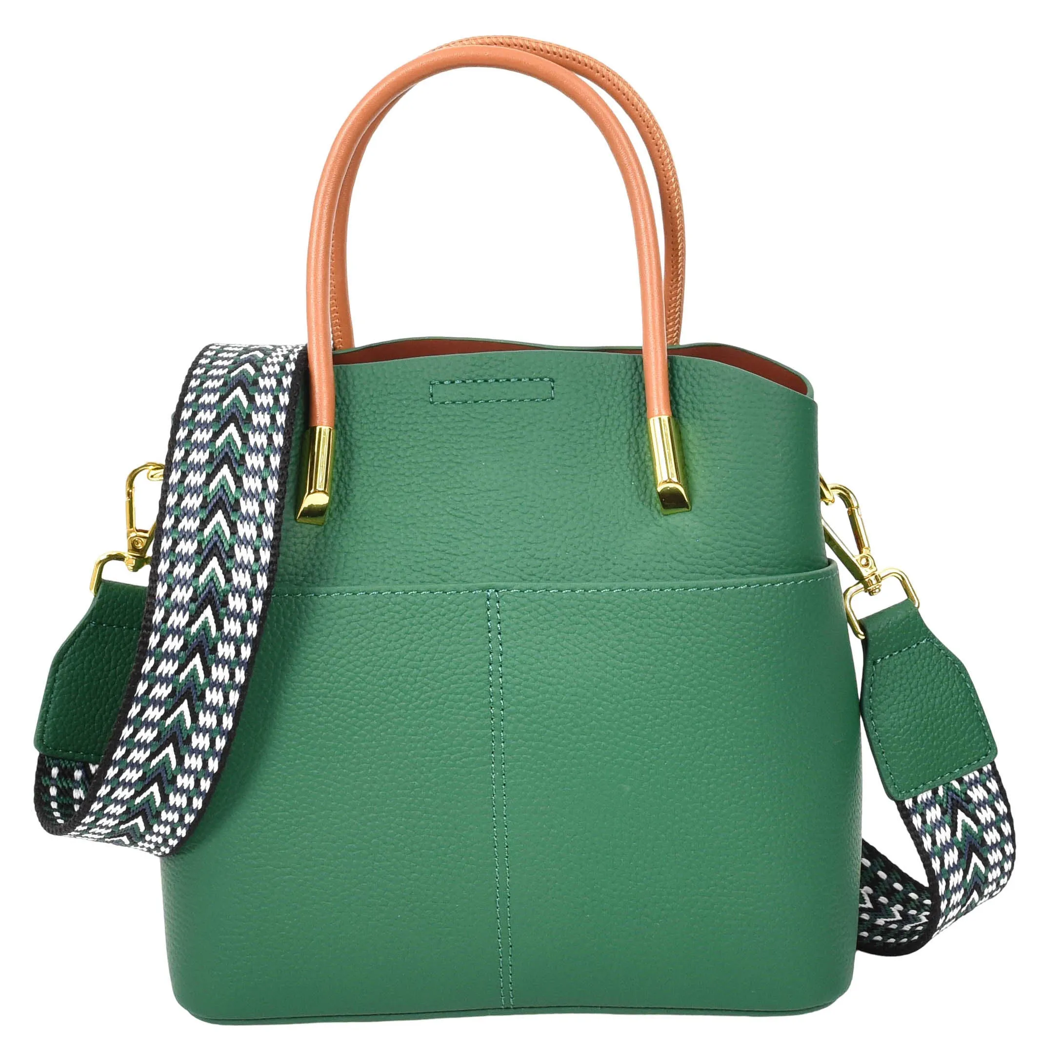 Winnipeg Women Leather Top Handle Shoulder Bag Green