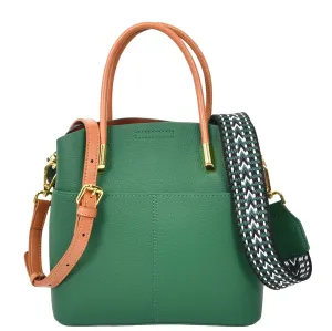 Winnipeg Women Leather Top Handle Shoulder Bag Green