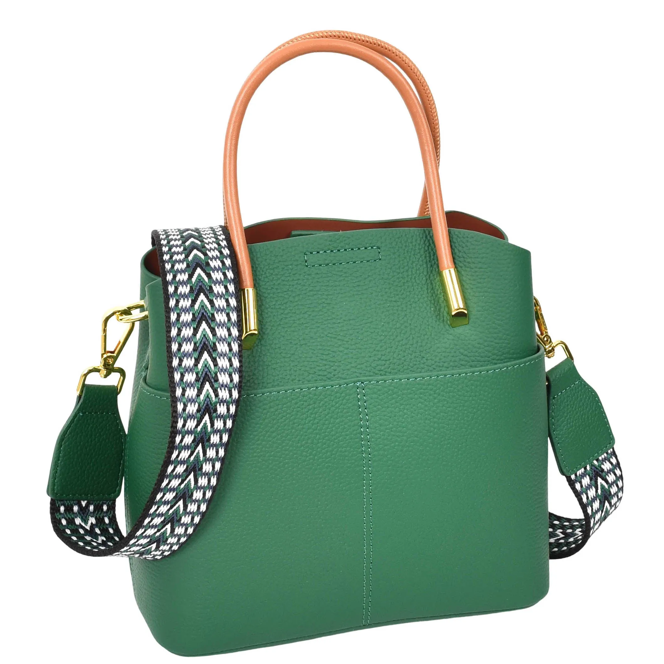 Winnipeg Women Leather Top Handle Shoulder Bag Green