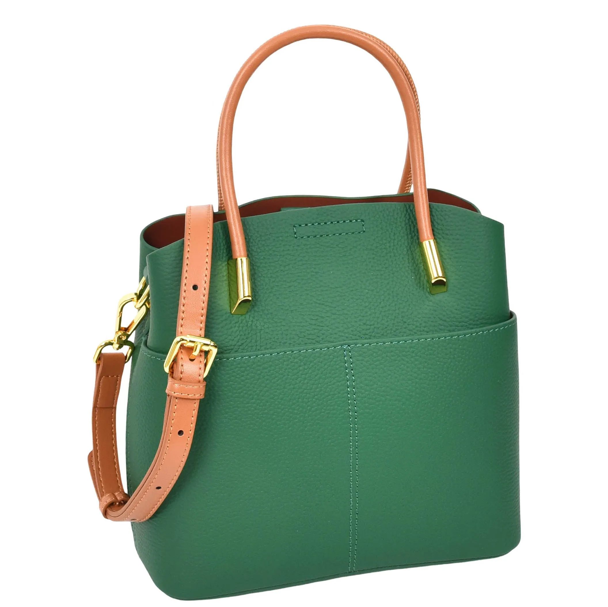 Winnipeg Women Leather Top Handle Shoulder Bag Green