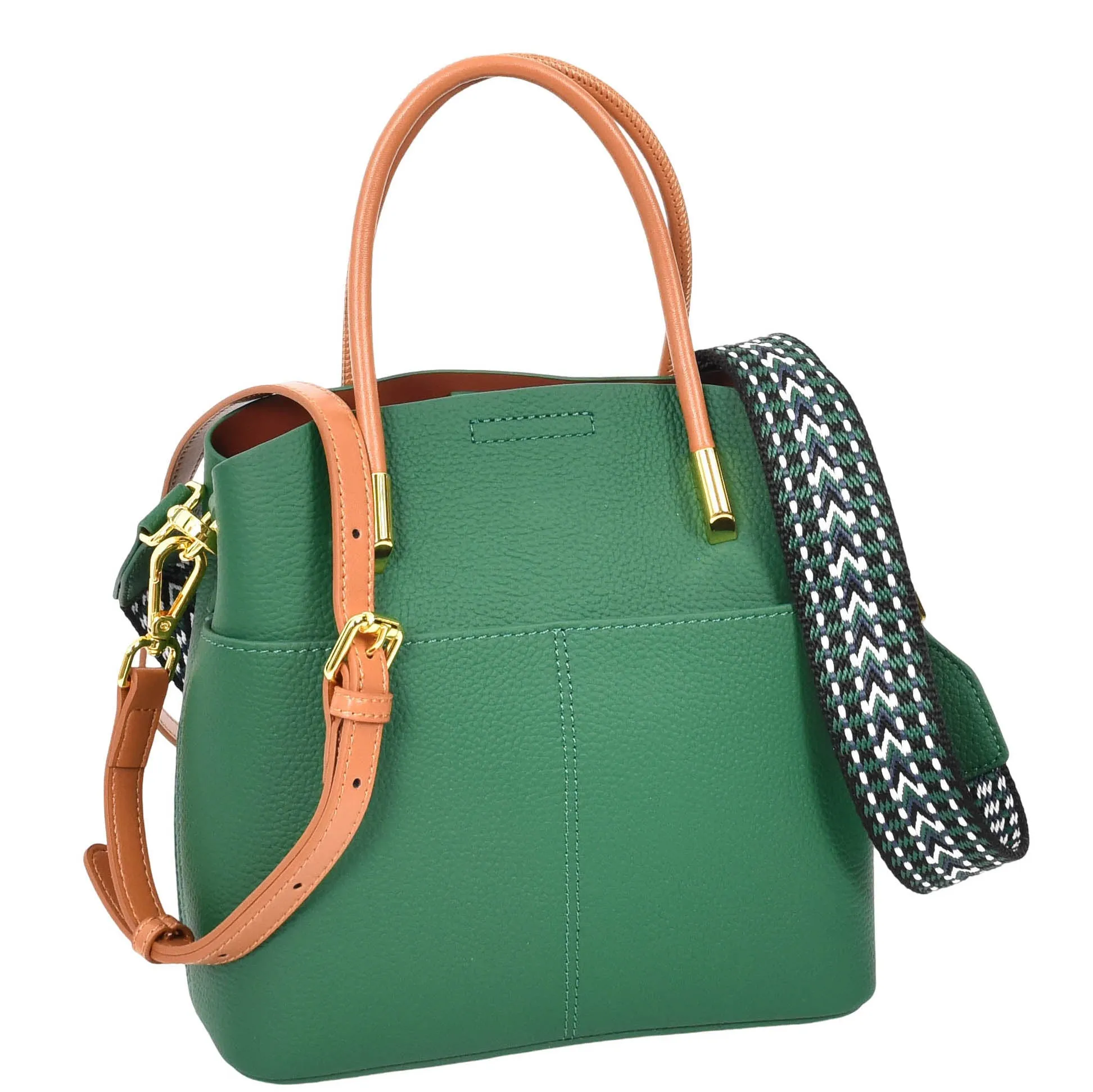 Winnipeg Women Leather Top Handle Shoulder Bag Green