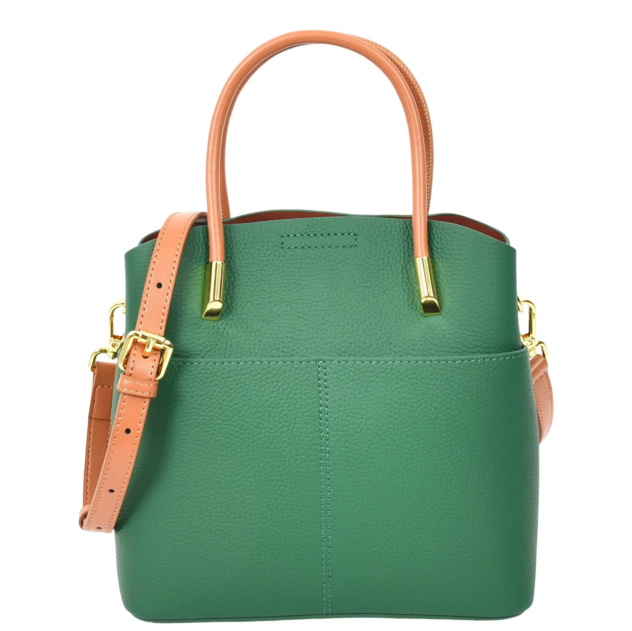 Winnipeg Women Leather Top Handle Shoulder Bag Green